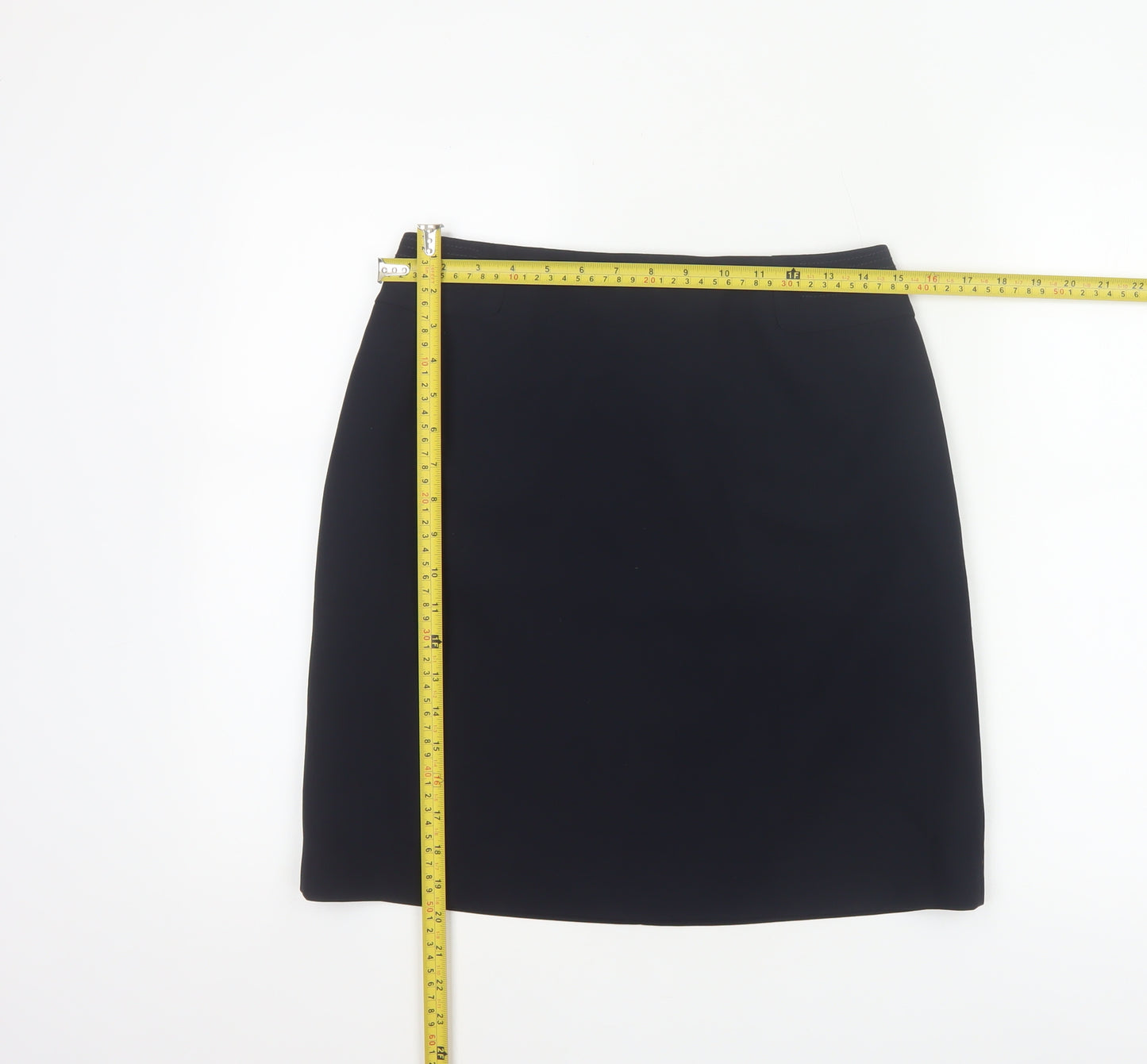 Hobbs Women Black UK 10 Straight Pencil Knee Length Lined Skirt