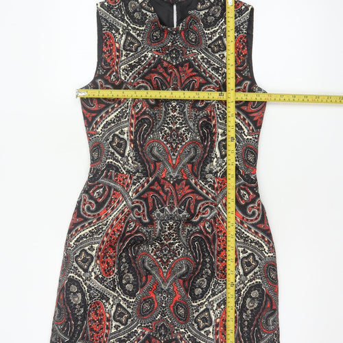 Oasis Women’s Multicoloured Paisley Sleeveless Sheath Dress UK 10