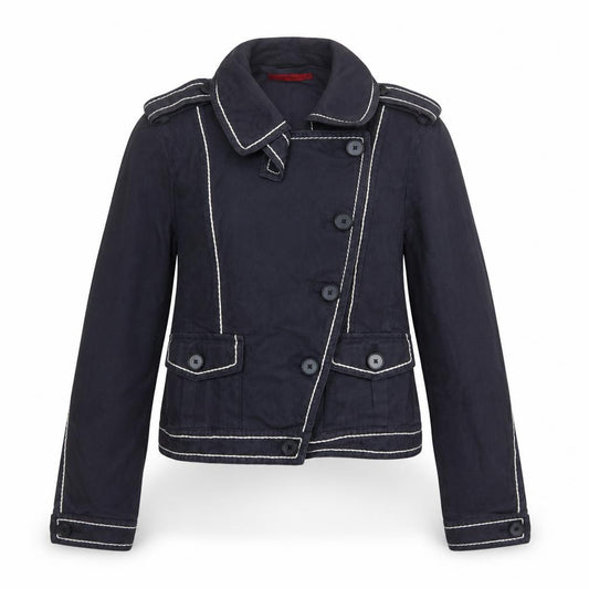 Luisa Cerano Women’s Black UK 10 Cropped Military Linen Jacket