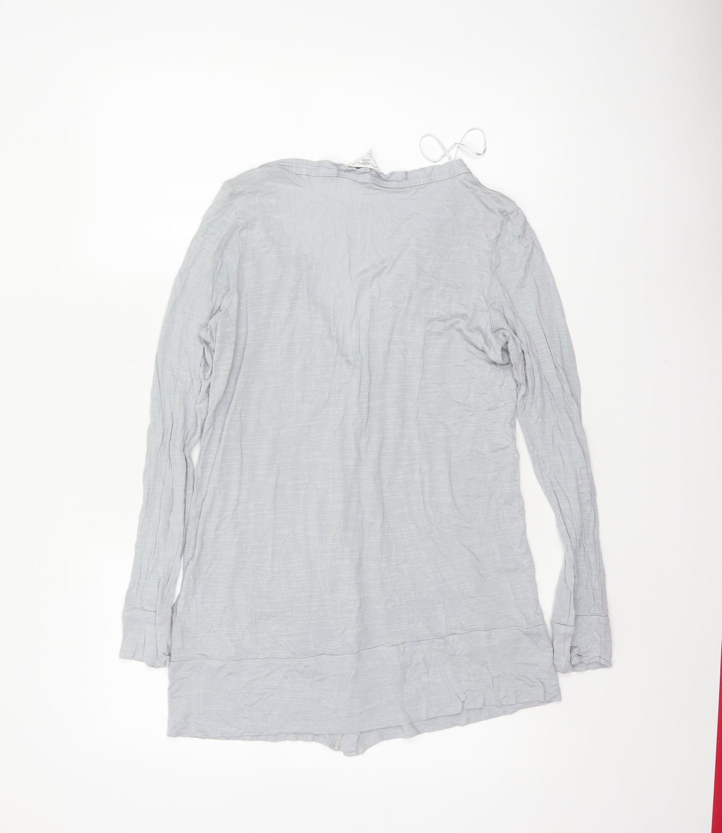 New Look Women Grey UK 14 V-Neck Button-Up Tunic Top Long Sleeve