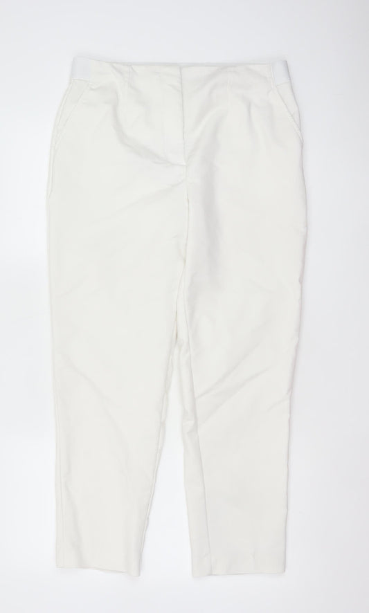 M&S Collection Women’s Ivory Size 14 High Rise Tapered Trousers