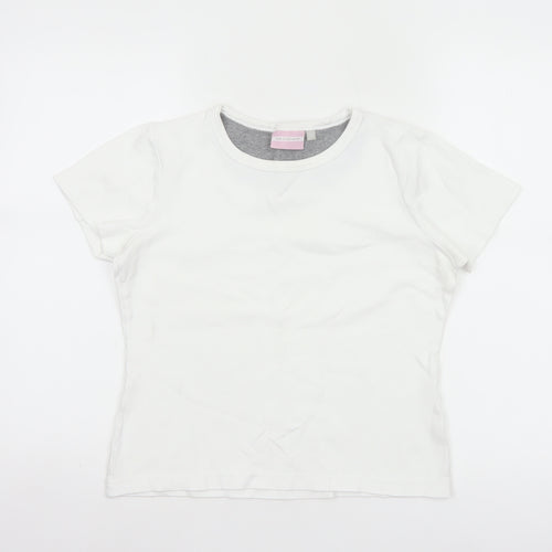 LA Gear Women’s White Size 12 Basic Cotton Crew Neck T-Shirt