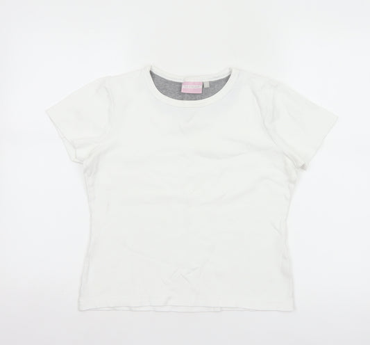 LA Gear Women’s White Size 12 Basic Cotton Crew Neck T-Shirt