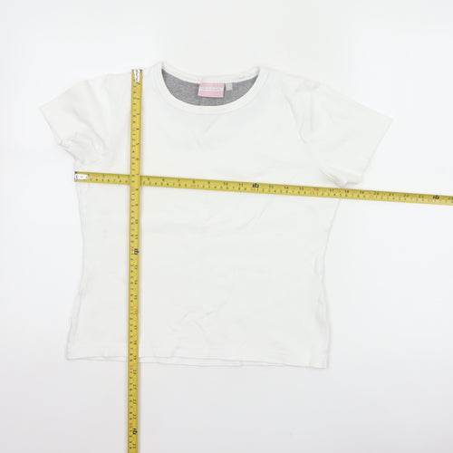 LA Gear Women’s White Size 12 Basic Cotton Crew Neck T-Shirt