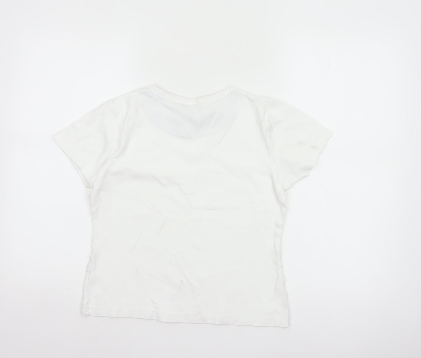 LA Gear Women’s White Size 12 Basic Cotton Crew Neck T-Shirt