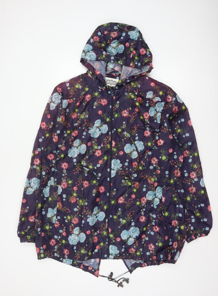 JBC Collection Women’s Multicoloured Floral XL Hooded Windbreaker Jacket
