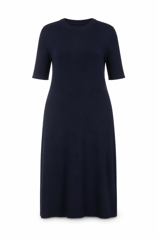 Anyday John Lewis Women Navy L Long Knit Jumper Dress High Neck