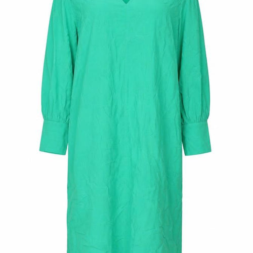 Hush Women Green UK 12 Long Shift Dress V-Neck Balloon Sleeve Viscose