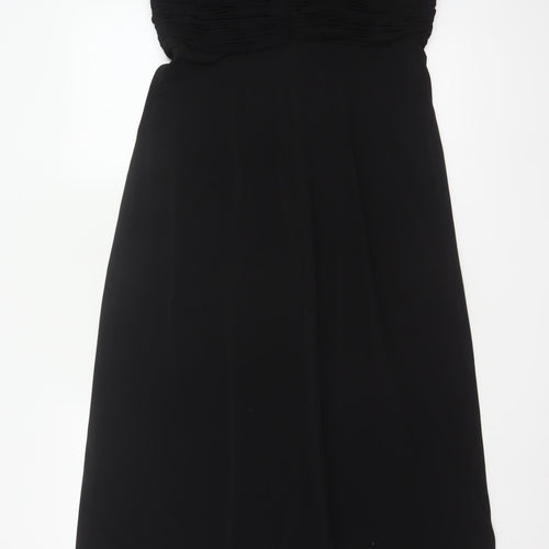 Berkertex Women Black UK 12 Maxi Evening Dress Sequin Cap Sleeve