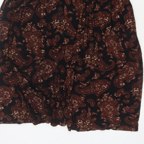 Roman Women’s Black Paisley Fit & Flare Dress Size 16 Long Sleeve