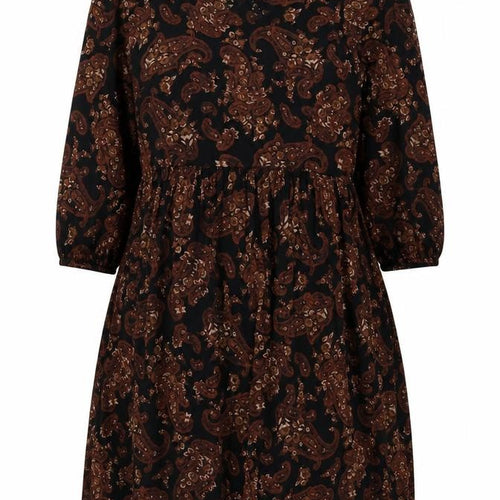 Roman Women’s Black Paisley Fit & Flare Dress Size 16 Long Sleeve
