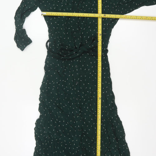 Whistles Women Green UK 6 Maxi Shirt Dress Belted Long Sleeve