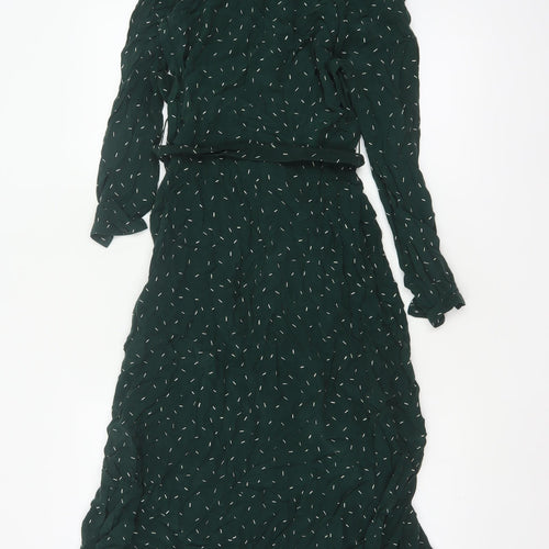 Whistles Women Green UK 6 Maxi Shirt Dress Belted Long Sleeve