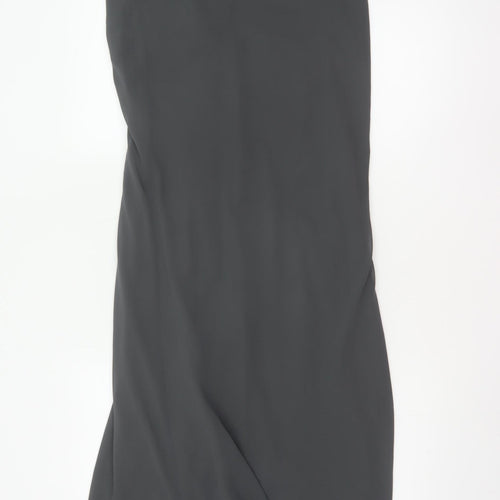 Mango Night Women Black UK 10 Long Wrap Flare Formal Skirt