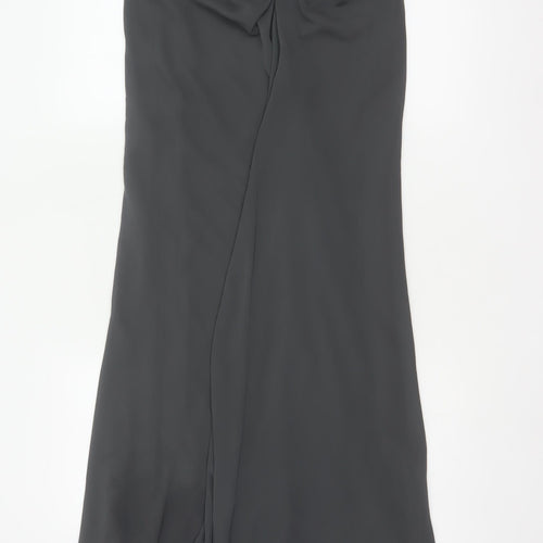 Mango Night Women Black UK 10 Long Wrap Flare Formal Skirt