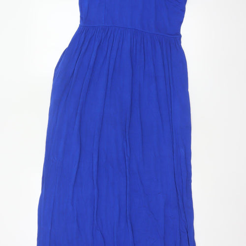 Roman Women Blue UK 12 Maxi Fit & Flare Jersey Dress Short Sleeve