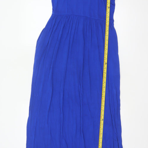 Roman Women Blue UK 12 Maxi Fit & Flare Jersey Dress Short Sleeve