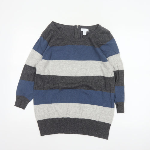 Kenar Women’s Multicoloured Striped Merino Wool Blend Jumper UK 20