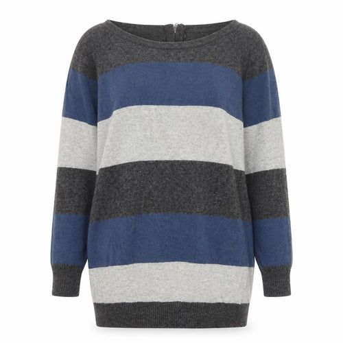 Kenar Women’s Multicoloured Striped Merino Wool Blend Jumper UK 20