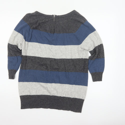 Kenar Women’s Multicoloured Striped Merino Wool Blend Jumper UK 20