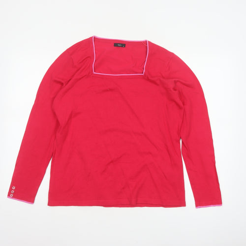 M&Co Women’s Pink Size 18 Square Neck Long Sleeve Knit Jumper