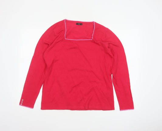M&Co Women’s Pink Size 18 Square Neck Long Sleeve Knit Jumper