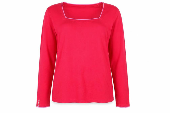 M&Co Women’s Pink Size 18 Square Neck Long Sleeve Knit Jumper