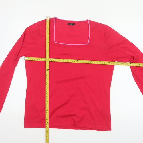 M&Co Women’s Pink Size 18 Square Neck Long Sleeve Knit Jumper