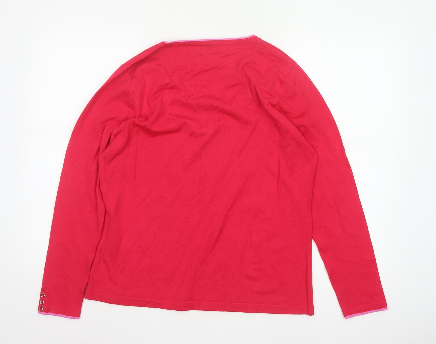 M&Co Women’s Pink Size 18 Square Neck Long Sleeve Knit Jumper