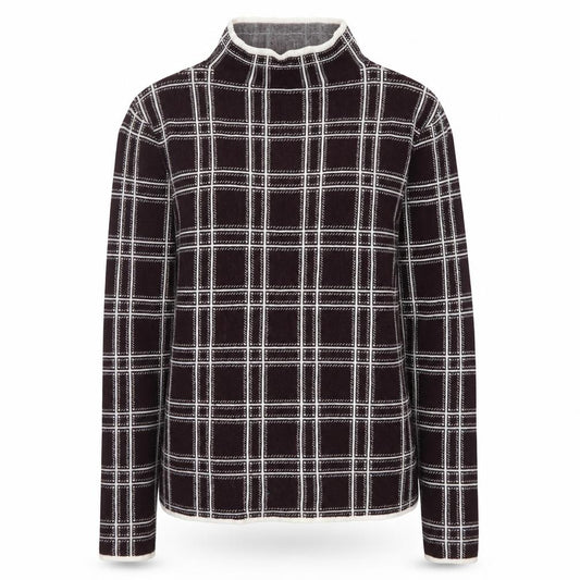 Dorothy Perkins Women’s Brown Check Knit High Neck Jumper UK 14
