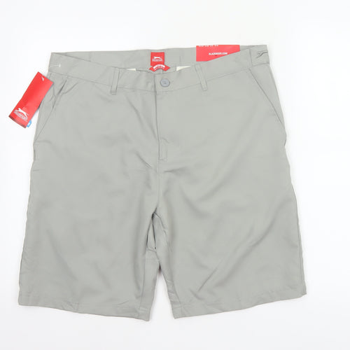 Slazenger Men’s Grey L 36in Chino Shorts Lightweight New