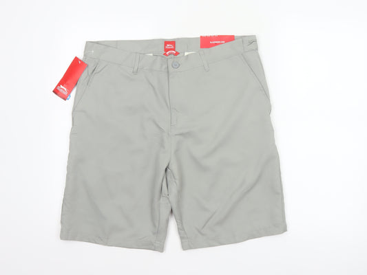 Slazenger Men’s Grey L 36in Chino Shorts Lightweight New