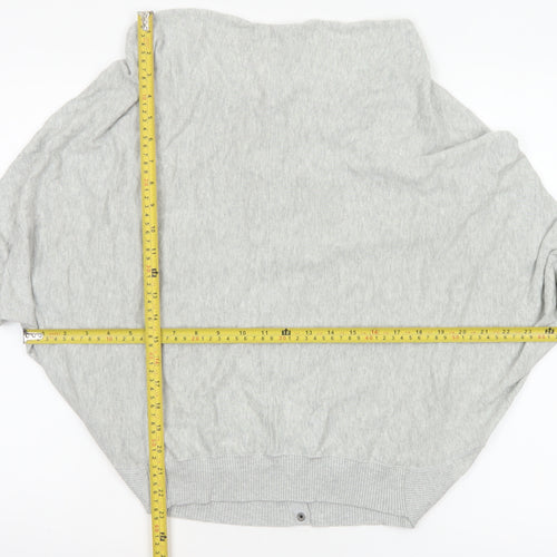 AllSaints Women Grey UK 8 Cowl Neck Button Knit Cardigan