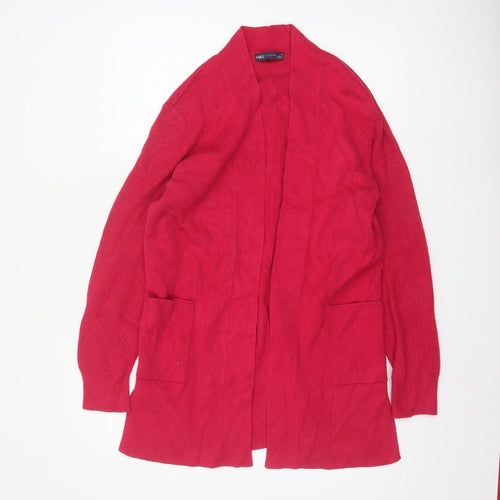 Marks and Spencer Women Pink Size 16 Open Longline Cardigan Pockets Knit