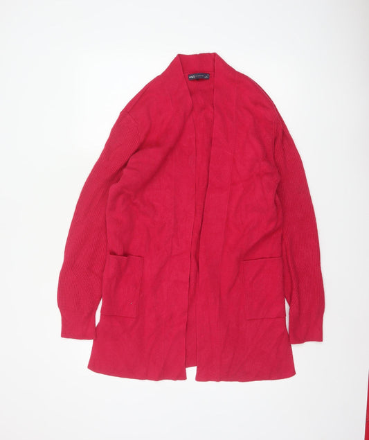 Marks and Spencer Women Pink Size 16 Open Longline Cardigan Pockets Knit