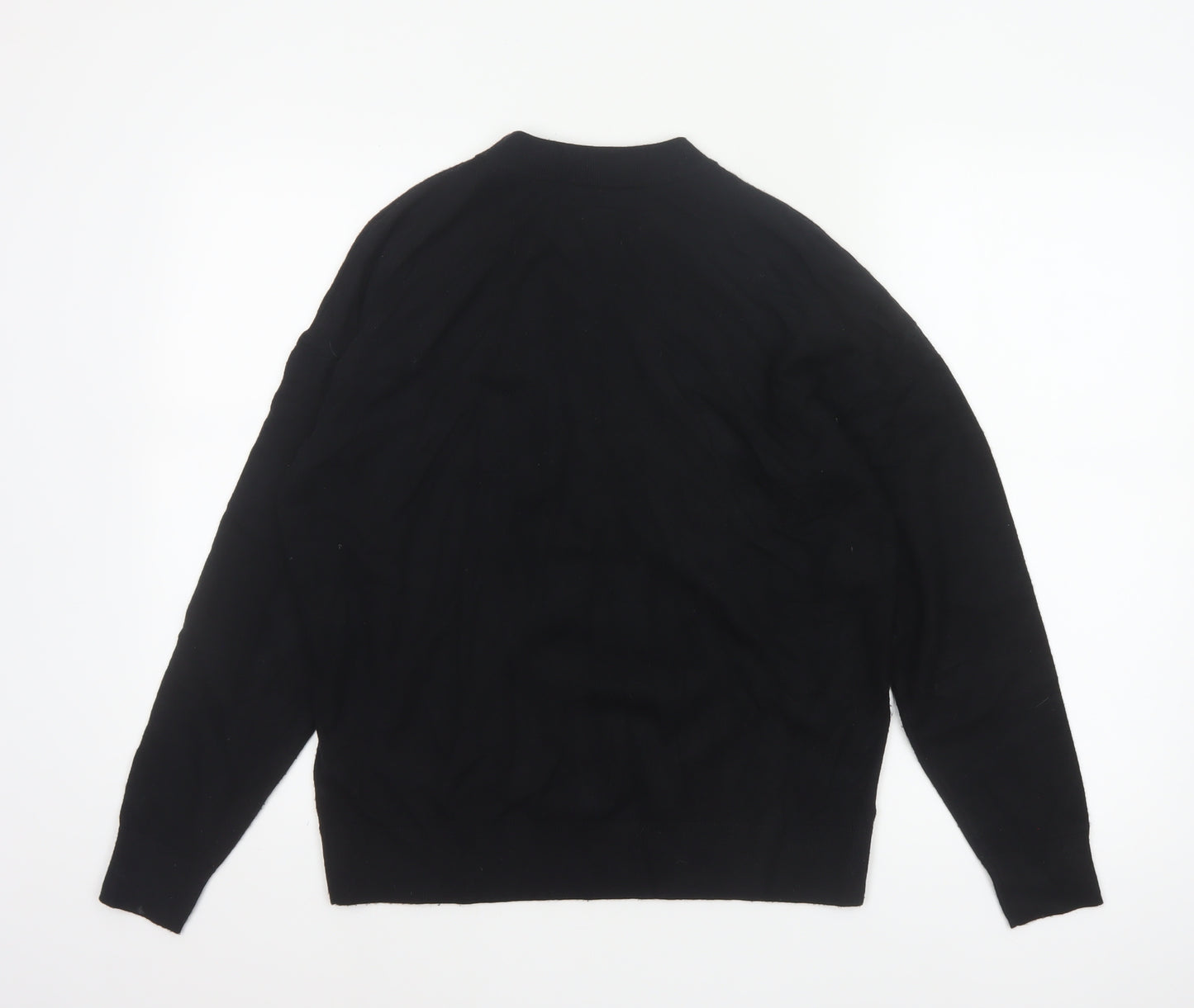 M&S Women’s Black M Believe Embroidered Mock Neck Knit Jumper