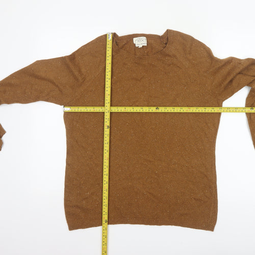 Next Women Brown Fleck Knit Jumper UK 16 Round Neck Long Sleeve