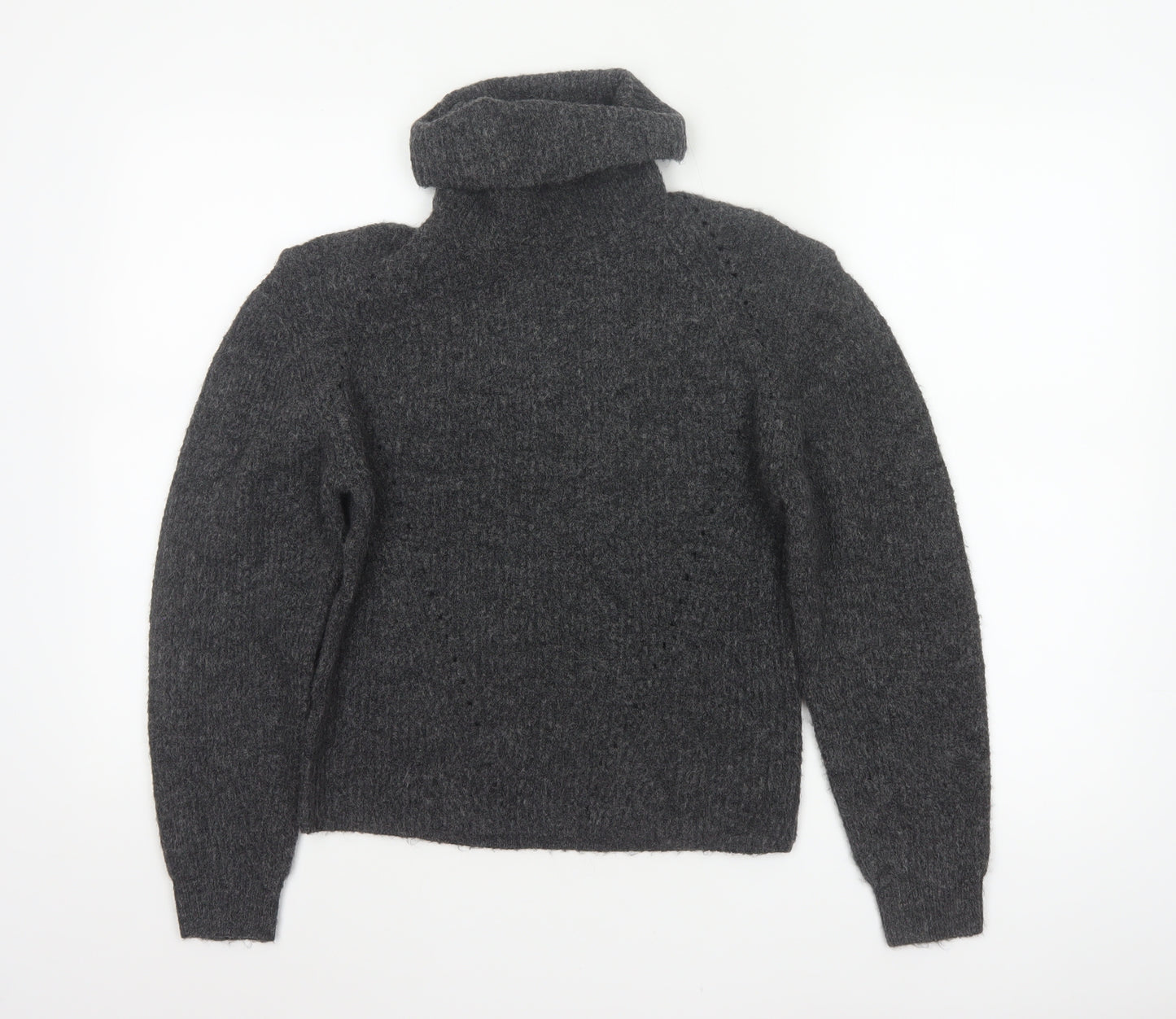 Topshop Women Grey Roll Neck Knit Pullover Jumper XS Long Sleeve