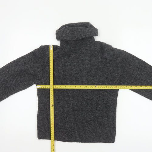 Topshop Women Grey Roll Neck Knit Pullover Jumper XS Long Sleeve