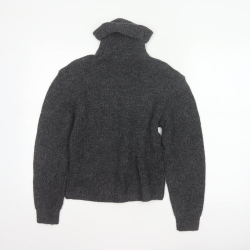 Topshop Women Grey Roll Neck Knit Pullover Jumper XS Long Sleeve