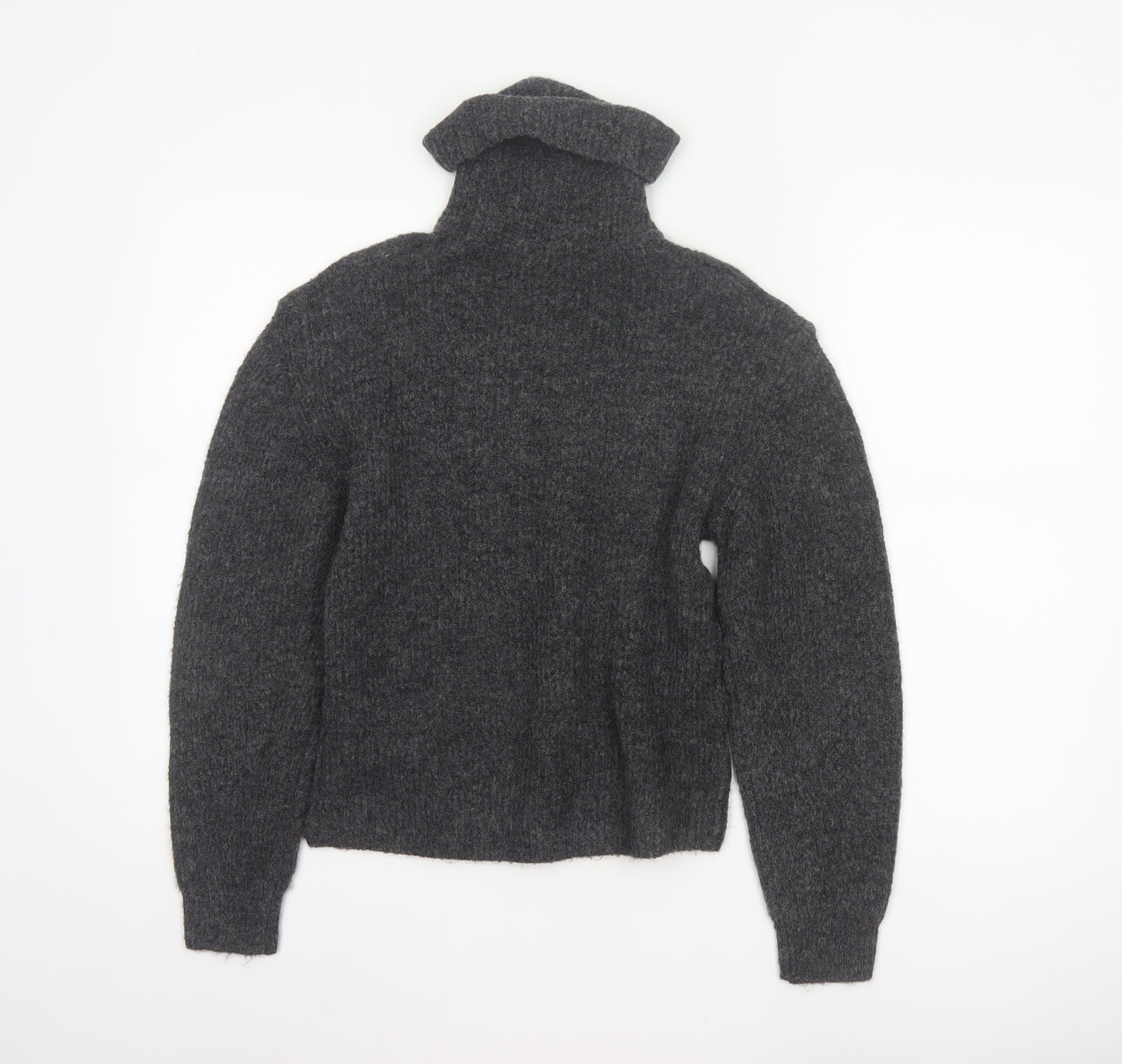 Topshop Women Grey Roll Neck Knit Pullover Jumper XS Long Sleeve