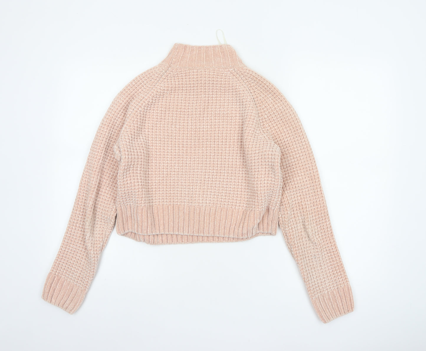 H&M Divided Women’s Pink Size 10 Chunky Knit Mock Neck Jumper