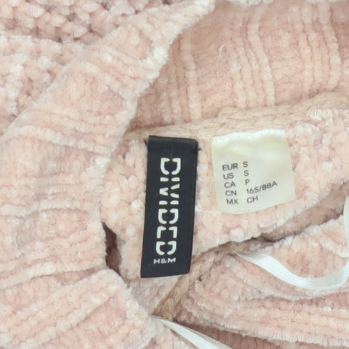 H&M Divided Women’s Pink Size 10 Chunky Knit Mock Neck Jumper
