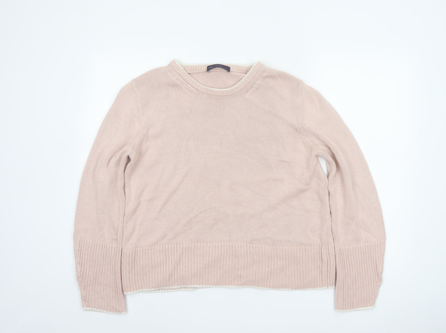 Marks & Spencer Women’s Pink L Crew Neck Knit Pullover Jumper