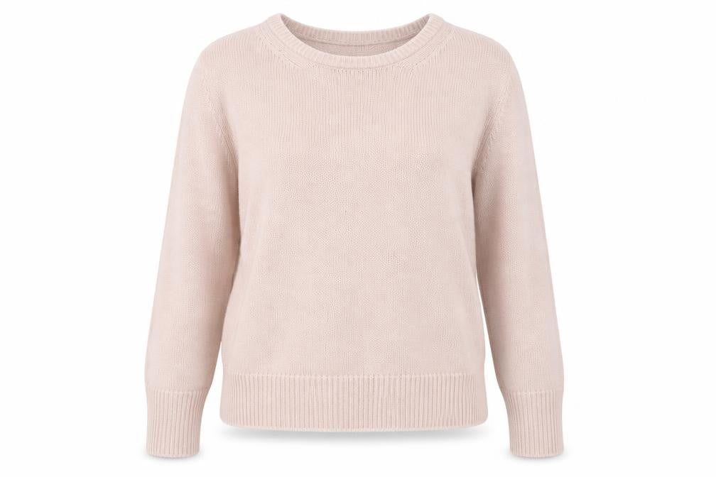 Front view of Marks & Spencer Women’s Pink L Crew Neck Knit jumper