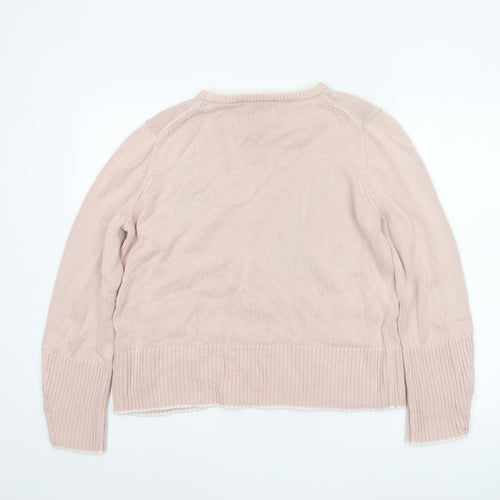 Marks & Spencer Women’s Pink L Crew Neck Knit Pullover Jumper