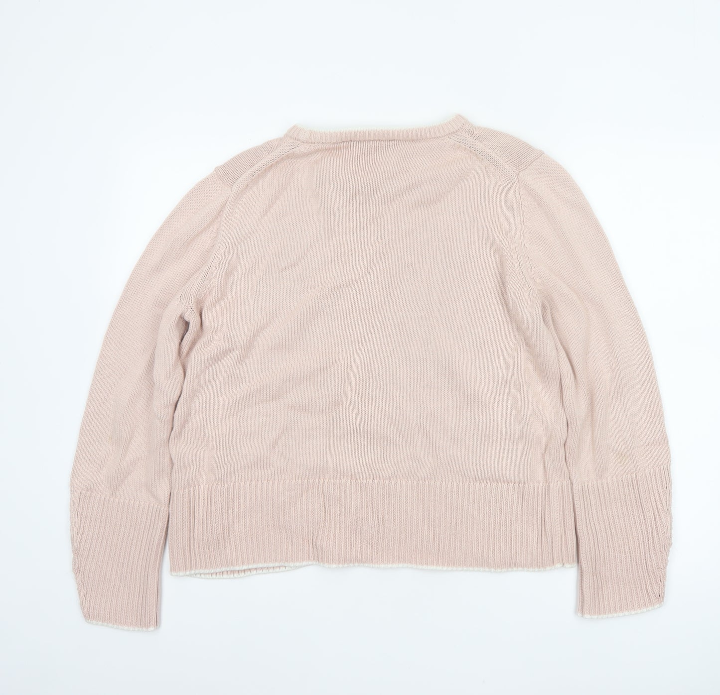 Marks & Spencer Women’s Pink L Crew Neck Knit Pullover Jumper