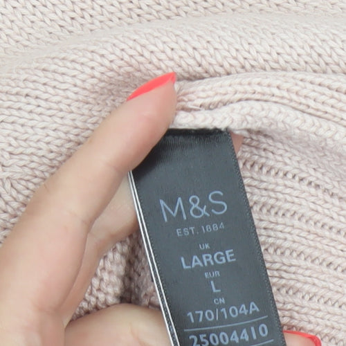 Marks & Spencer Women’s Pink L Crew Neck Knit Pullover Jumper