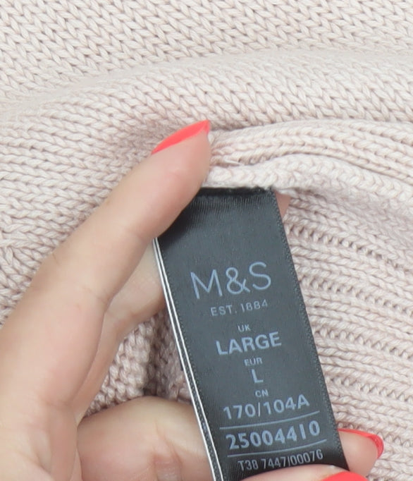 Marks & Spencer Women’s Pink L Crew Neck Knit Pullover Jumper
