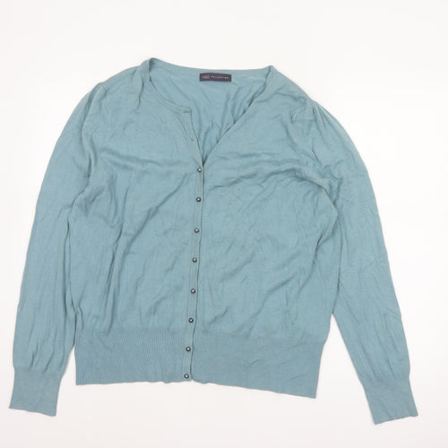 Marks and Spencer Women Blue UK 22 V-Neck Button Cardigan